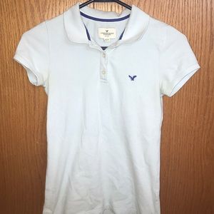 American Eagle baby blue polo